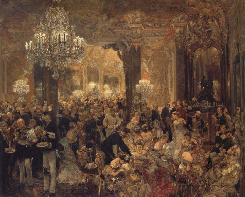 Adolph von Menzel Ball Supper Norge oil painting art
